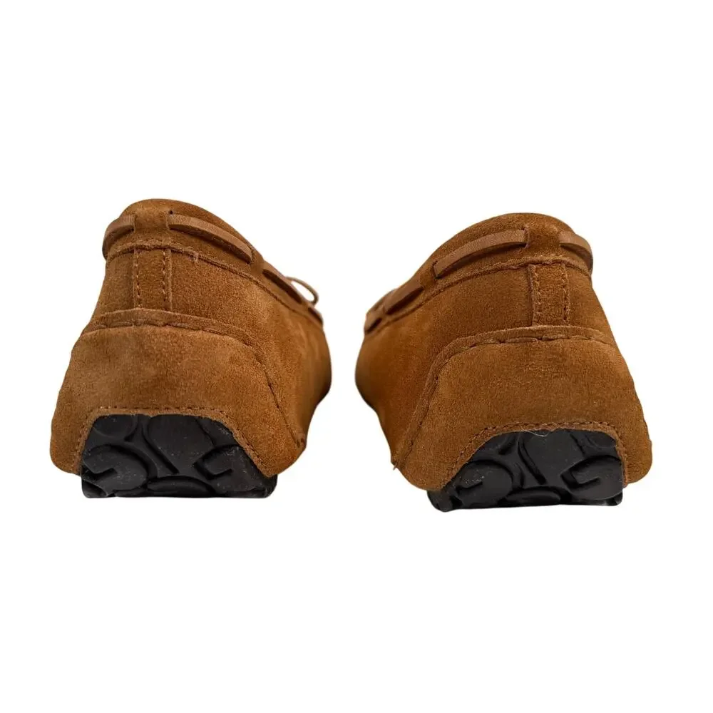 Ugg Olsen Moccasin Slippers Mens Size 18 Suede Chestnut Sheepskin Lining 1003390